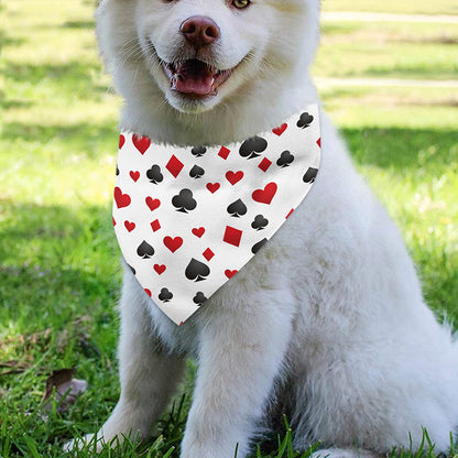 Red And Black Playing Card Suits Print Over The Collar Dog Bandana