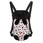 Red And Black Playing Card Suits Print Pet Carrier Backpack