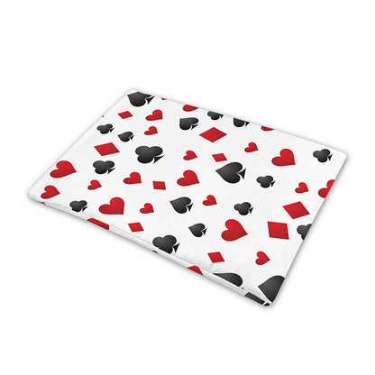 Red And Black Playing Card Suits Print Pet Cooling Mat Cover