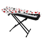 Red And Black Playing Card Suits Print Piano Keyboard Cover