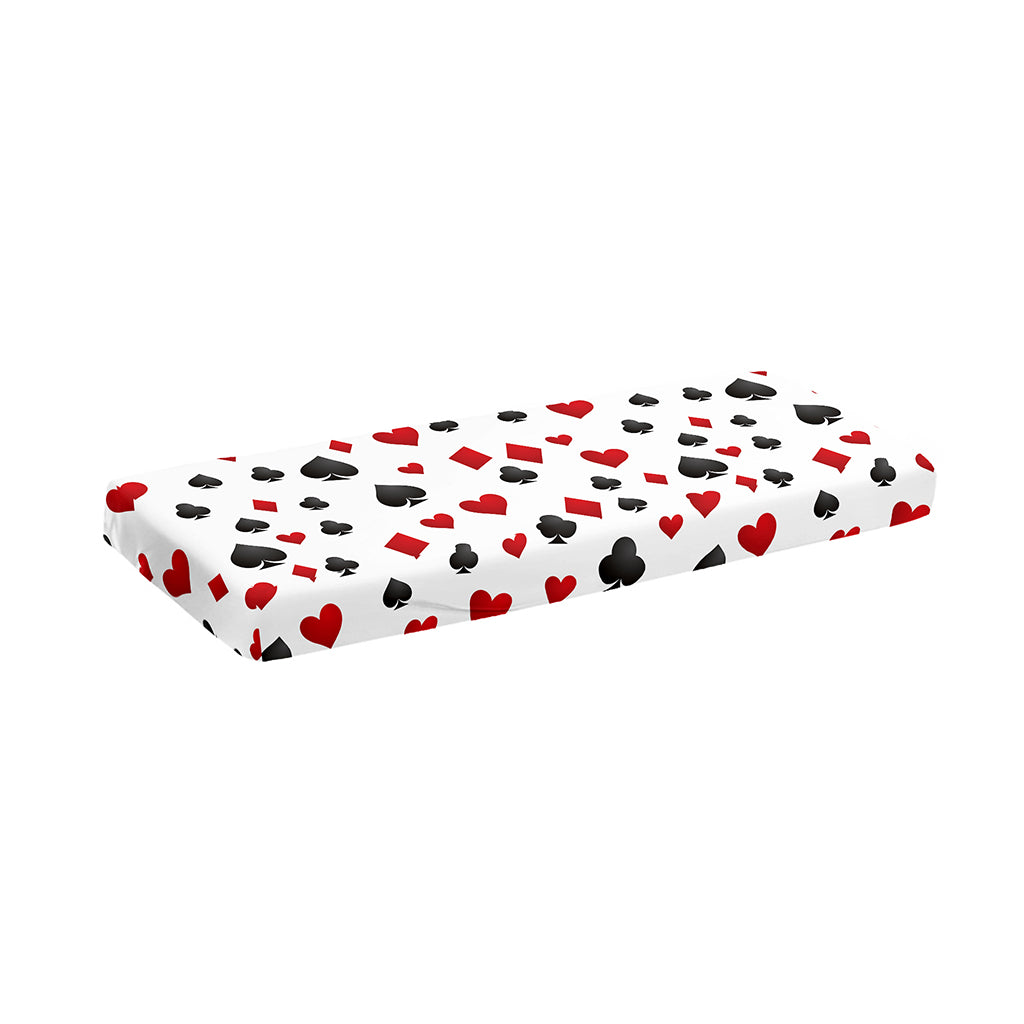 Red And Black Playing Card Suits Print Piano Keyboard Cover