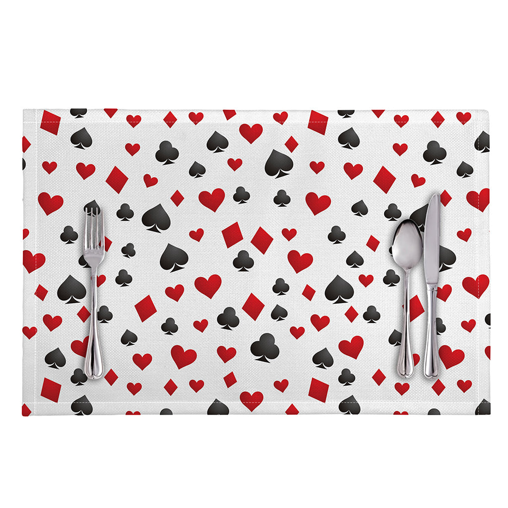Red And Black Playing Card Suits Print Placemat