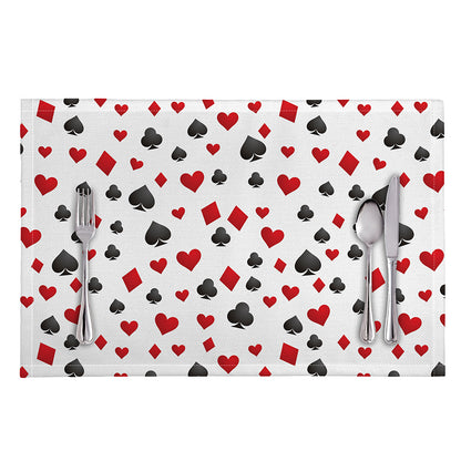Red And Black Playing Card Suits Print Placemat