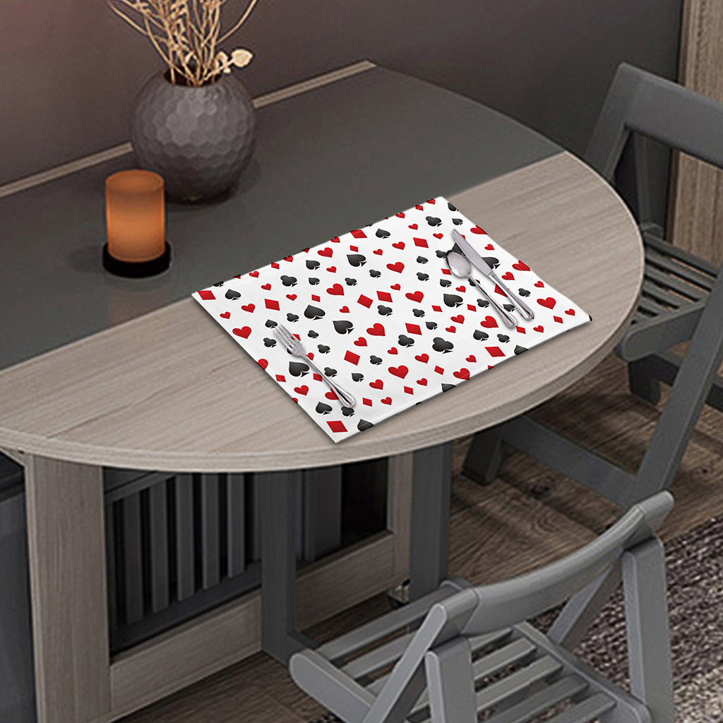 Red And Black Playing Card Suits Print Placemat