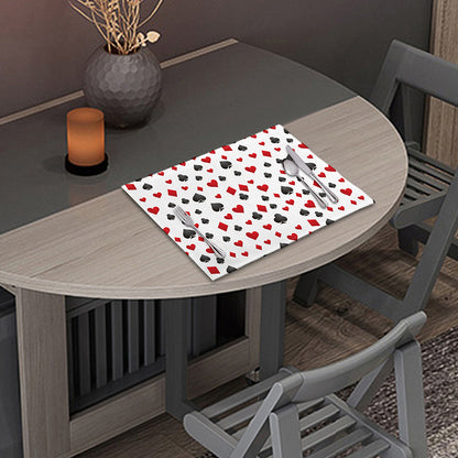 Red And Black Playing Card Suits Print Placemat