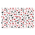 Red And Black Playing Card Suits Print Polyester Doormat