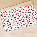 Red And Black Playing Card Suits Print Polyester Doormat