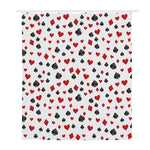 Red And Black Playing Card Suits Print Polyester Shower Curtain