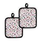 Red And Black Playing Card Suits Print Pot Holders