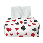 Red And Black Playing Card Suits Print Rectangle Tissue Box Cover