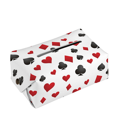 Red And Black Playing Card Suits Print Rectangle Tissue Box Cover