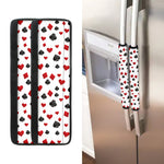 Red And Black Playing Card Suits Print Refrigerator Handle Covers