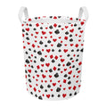 Red And Black Playing Card Suits Print Round Laundry Basket