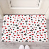 Red And Black Playing Card Suits Print Rubber Doormat