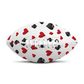 Red And Black Playing Card Suits Print Rugby Ball