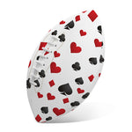 Red And Black Playing Card Suits Print Rugby Ball