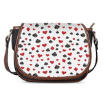 Red And Black Playing Card Suits Print Saddle Bag