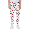 Red And Black Playing Card Suits Print Joggers