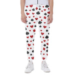 Red And Black Playing Card Suits Print Scuba Joggers