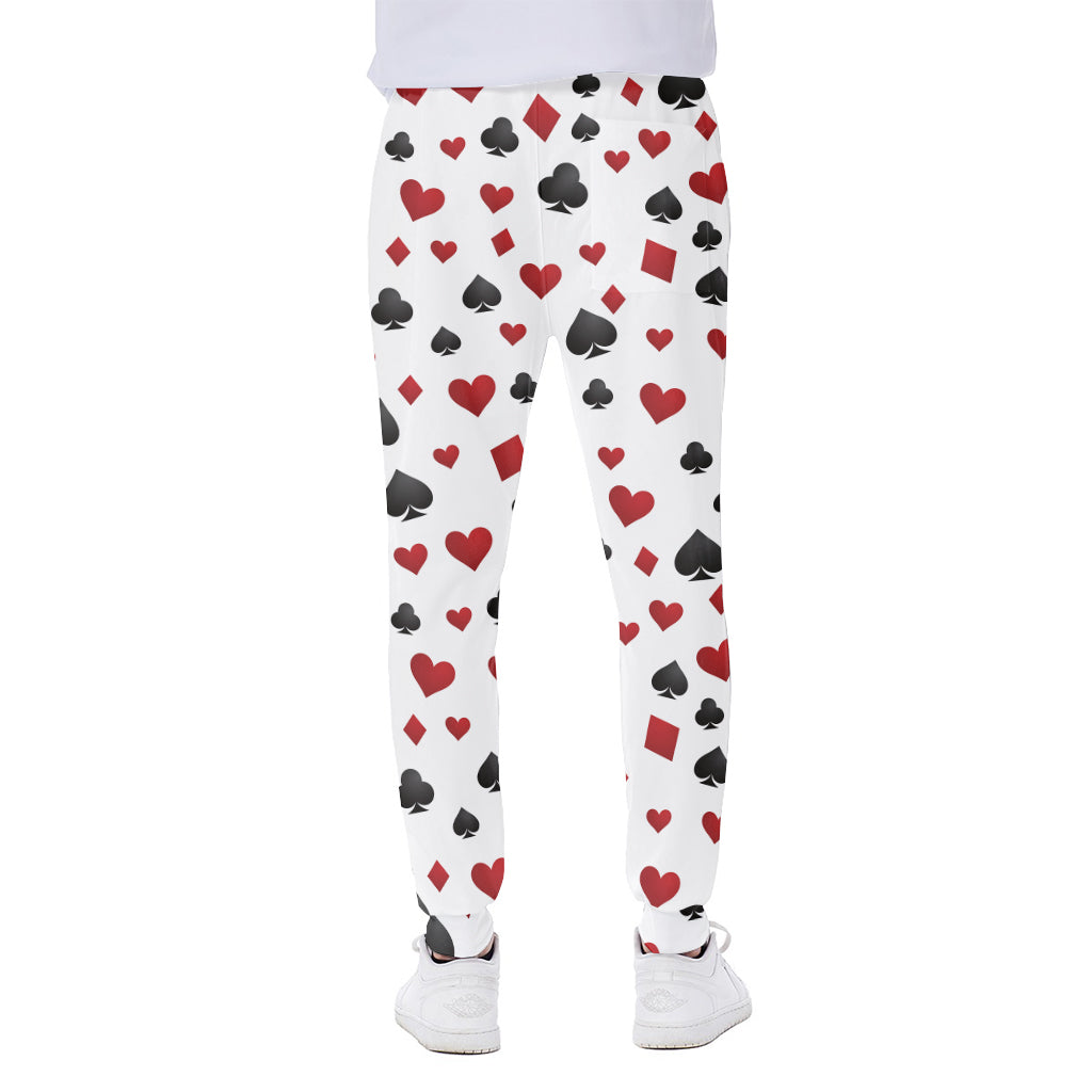 Red And Black Playing Card Suits Print Scuba Joggers