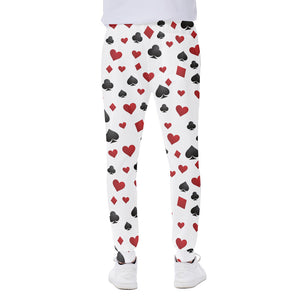 Red And Black Playing Card Suits Print Scuba Joggers