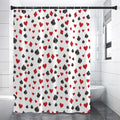 Red And Black Playing Card Suits Print Shower Curtain