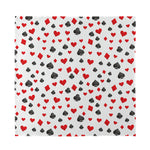 Red And Black Playing Card Suits Print Silk Bandana