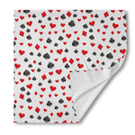 Red And Black Playing Card Suits Print Silk Bandana