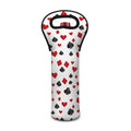 Red And Black Playing Card Suits Print Single Neoprene Wine Tote