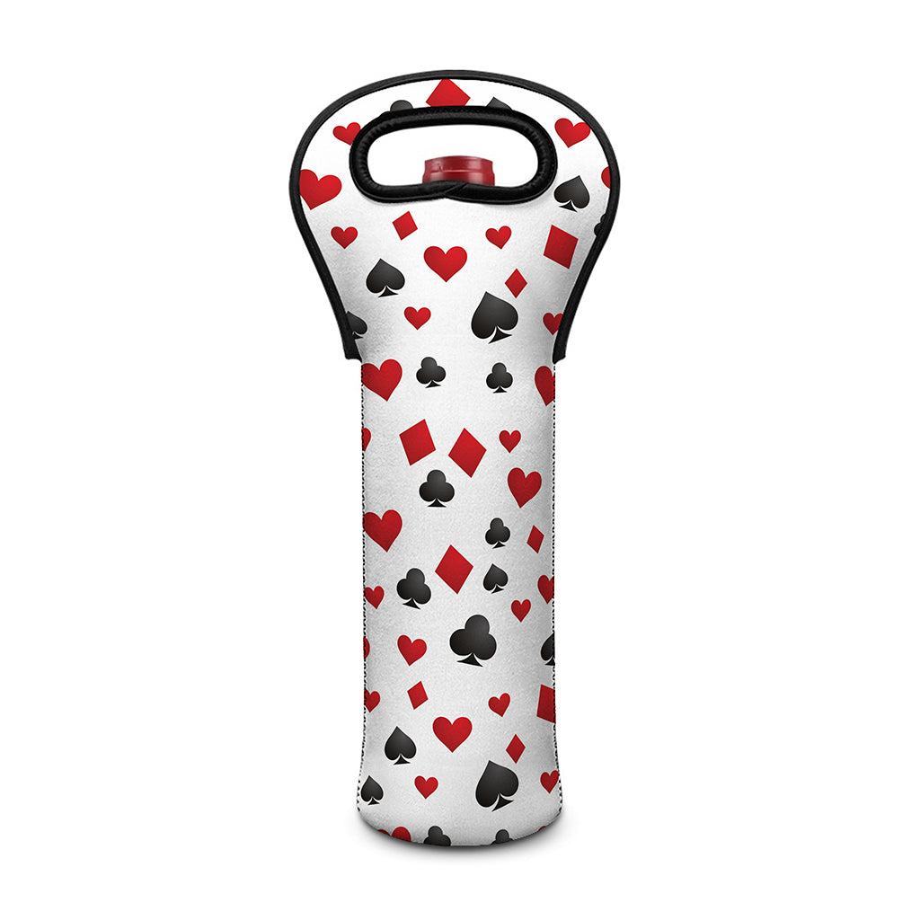 Red And Black Playing Card Suits Print Single Neoprene Wine Tote