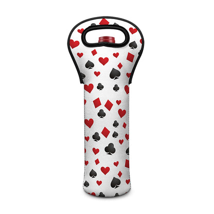 Red And Black Playing Card Suits Print Single Neoprene Wine Tote
