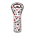 Red And Black Playing Card Suits Print Single Neoprene Wine Tote