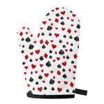 Red And Black Playing Card Suits Print Single Oven Mitt