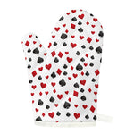 Red And Black Playing Card Suits Print Single Oven Mitt