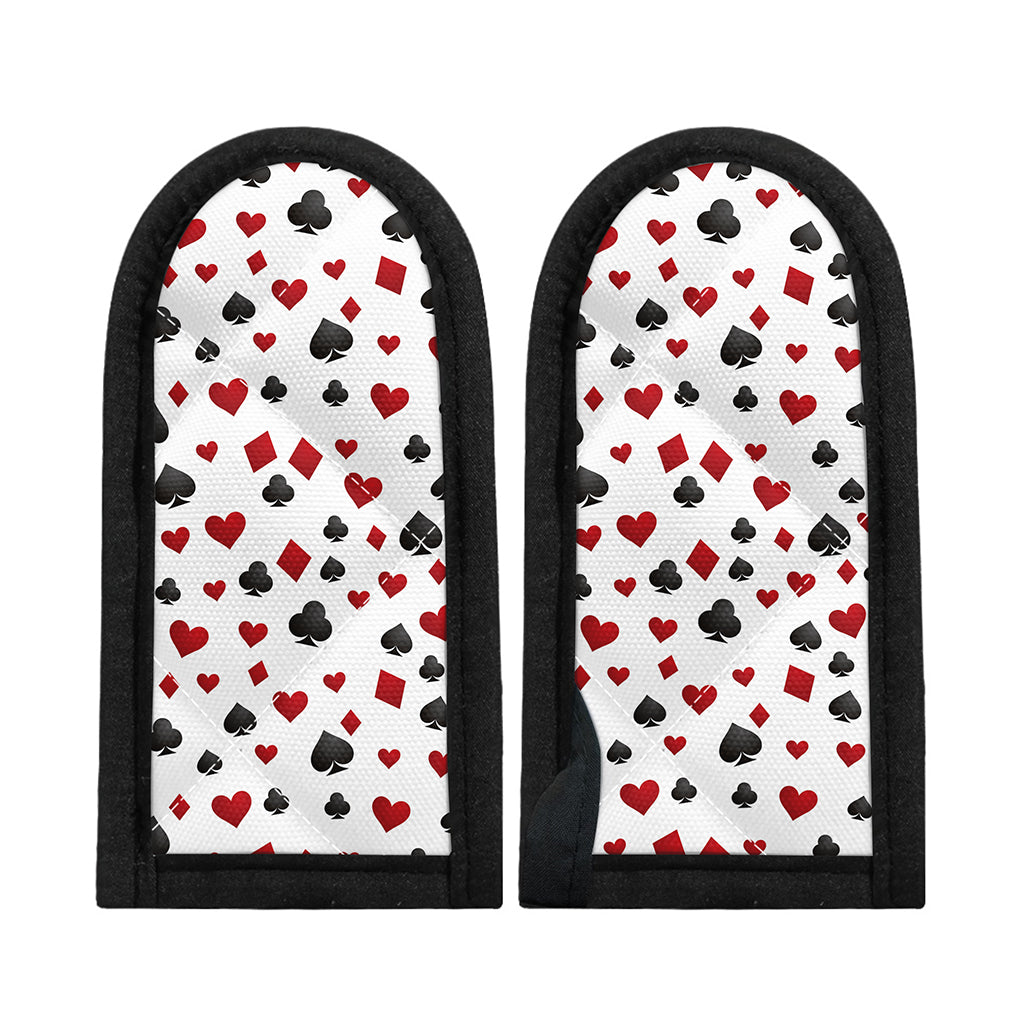 Red And Black Playing Card Suits Print Skillet Handle Cover