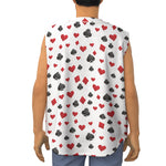 Red And Black Playing Card Suits Print Sleeveless Baseball Jersey