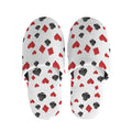 Red And Black Playing Card Suits Print Slippers