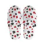 Red And Black Playing Card Suits Print Slippers