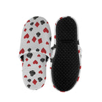 Red And Black Playing Card Suits Print Slippers