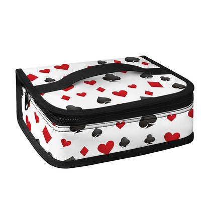 Red And Black Playing Card Suits Print Small Lunch Bag