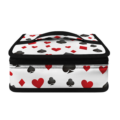Red And Black Playing Card Suits Print Small Lunch Bag