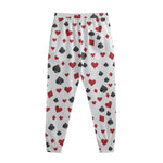 Red And Black Playing Card Suits Print Sweatpants