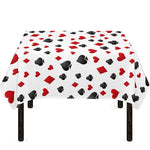 Red And Black Playing Card Suits Print Tablecloth
