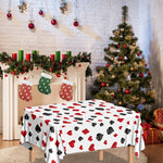 Red And Black Playing Card Suits Print Tablecloth