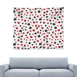 Red And Black Playing Card Suits Print Tapestry
