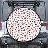 Red And Black Playing Card Suits Print Tire Cover