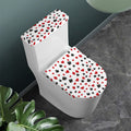 Red And Black Playing Card Suits Print Toilet Lid And Tank Cover Set