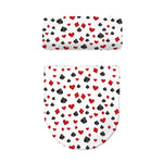 Red And Black Playing Card Suits Print Toilet Lid And Tank Cover Set