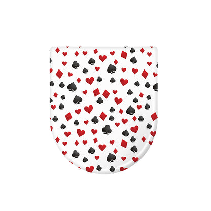 Red And Black Playing Card Suits Print Toilet Lid Cover