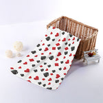 Red And Black Playing Card Suits Print Towel
